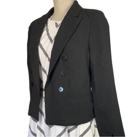 Romeo & Juliet Open Front Split-Cuff Blazer, Black Polyester - Size Medium NWOT - Picture 2 of 8